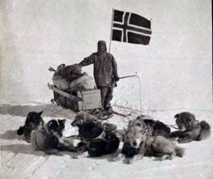 Roald Amundsen op de Zuidpool (via www.historiek.net)